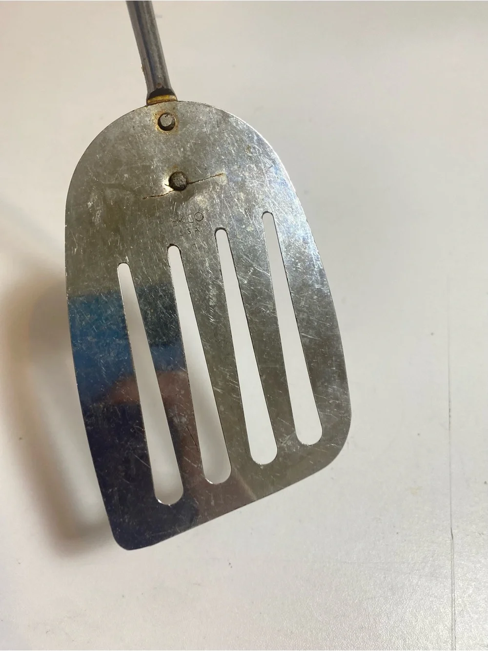 Vintage EKCO USA 13” Slotted Spatula Turner Heat Damaged